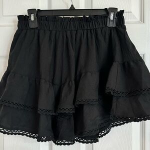 Black Ruffled Women's Skort